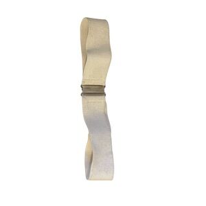 White fabric belt stretch